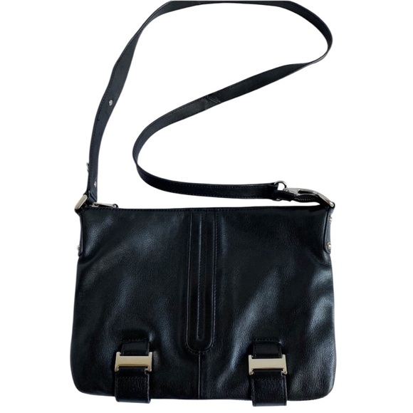 Perlina New York Black Leather Crossbody Shoulder Hand Bag display picture 1